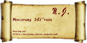 Mocznay János névjegykártya